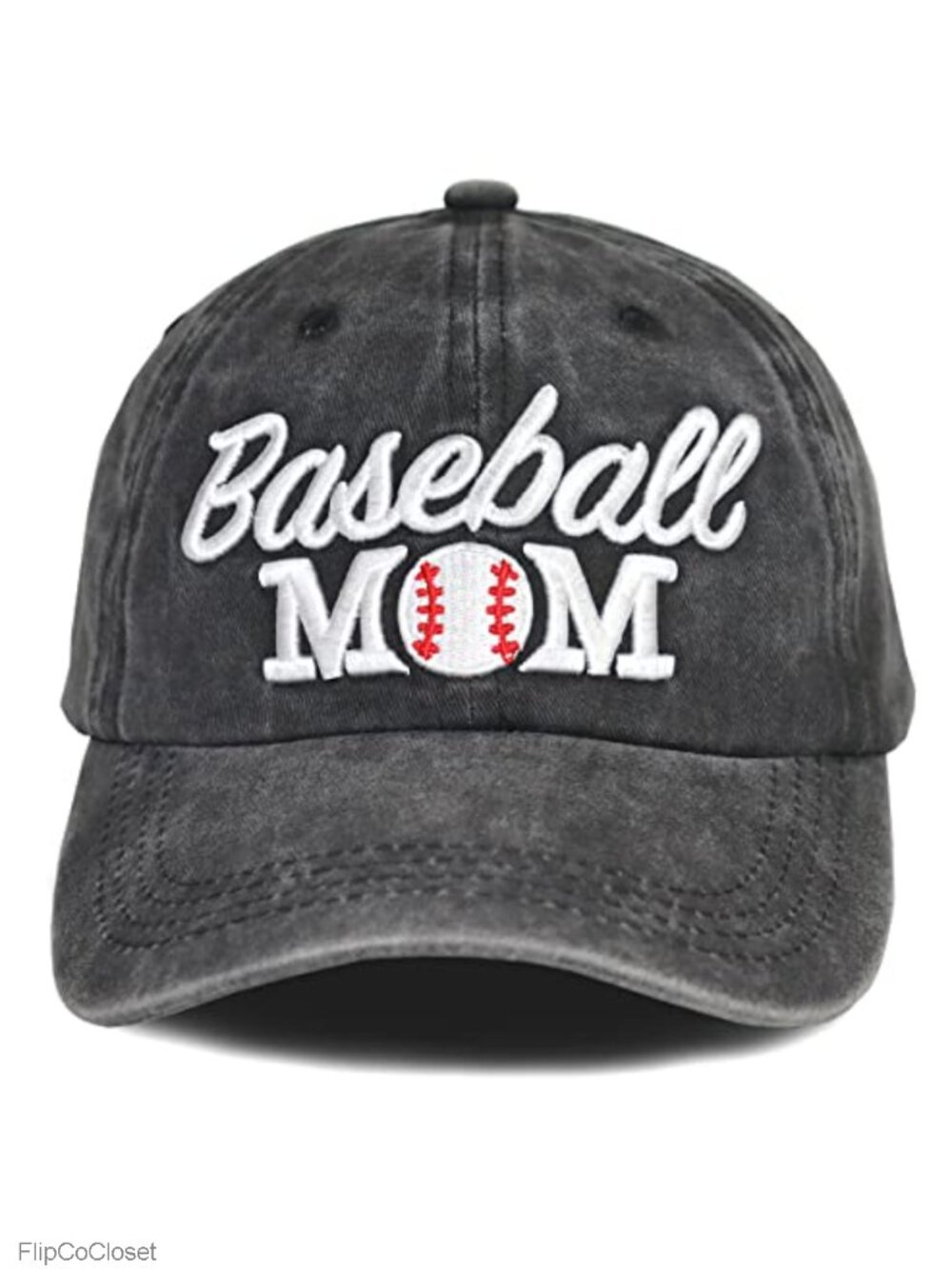 Distressed Baseball Mom Hat Dad Cap Women Adjustable Washed Embroidered Mama